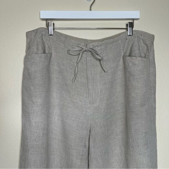 Venezia Linen Embroidered Sleeveless Top Elastic Drawstring Pants Women 18/20 - Picture 11 of 15